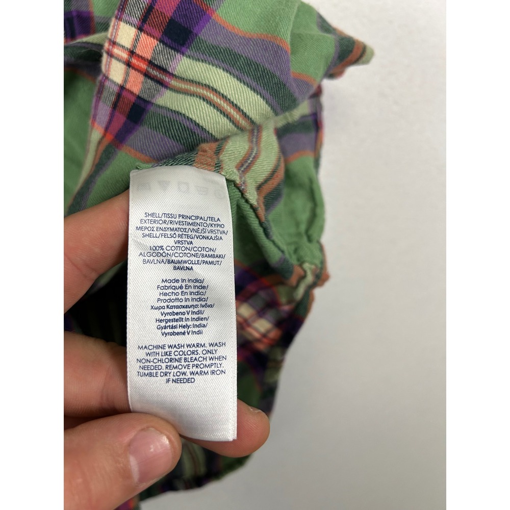 Cabincore Chaps Womens 3X Green Plaid Cotton‎ Long Sleeve Button Down Shirt - Picture 8 of 9